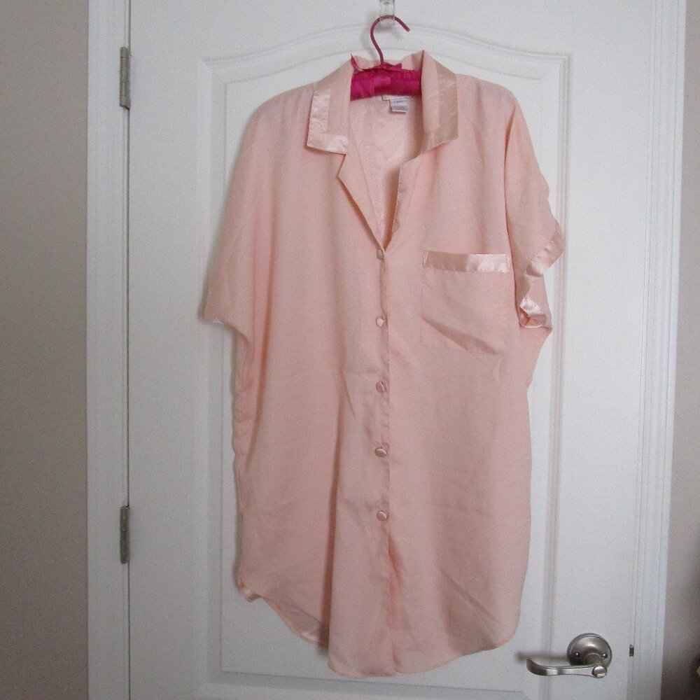 satin trimmed silky nightshirt